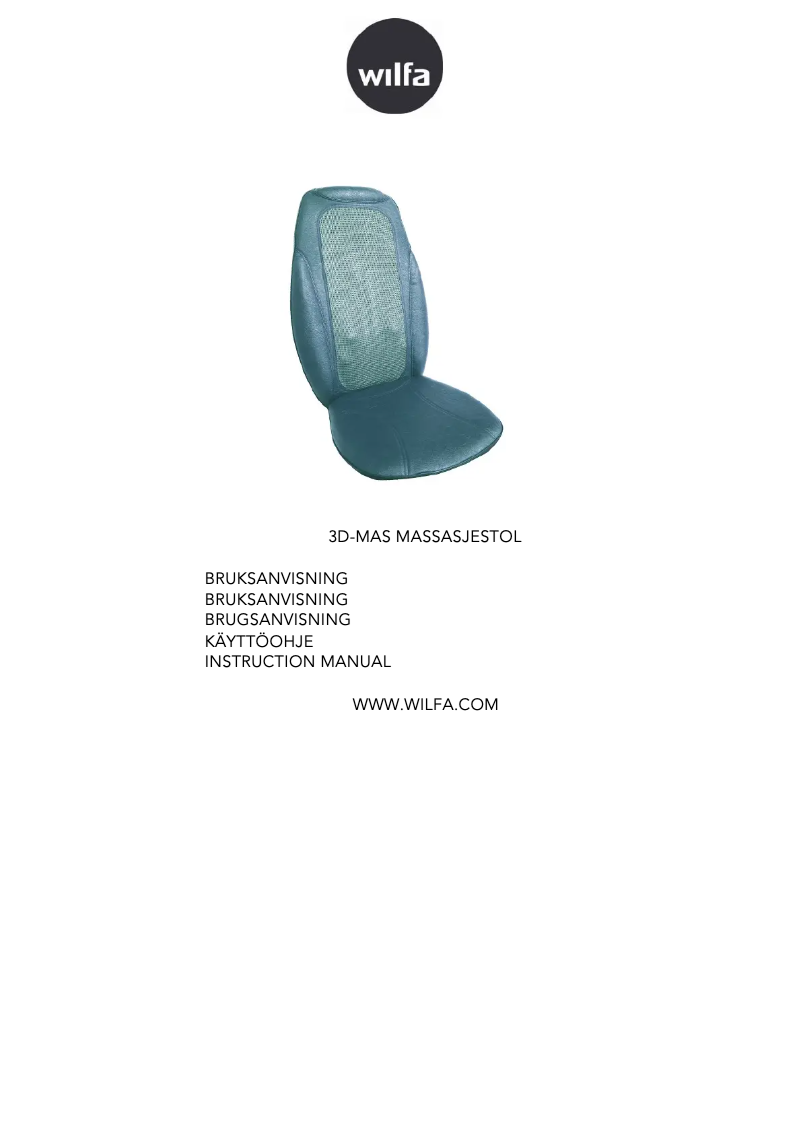 Page 1 de la notice Manuel utilisateur Wilfa 3D-MAS