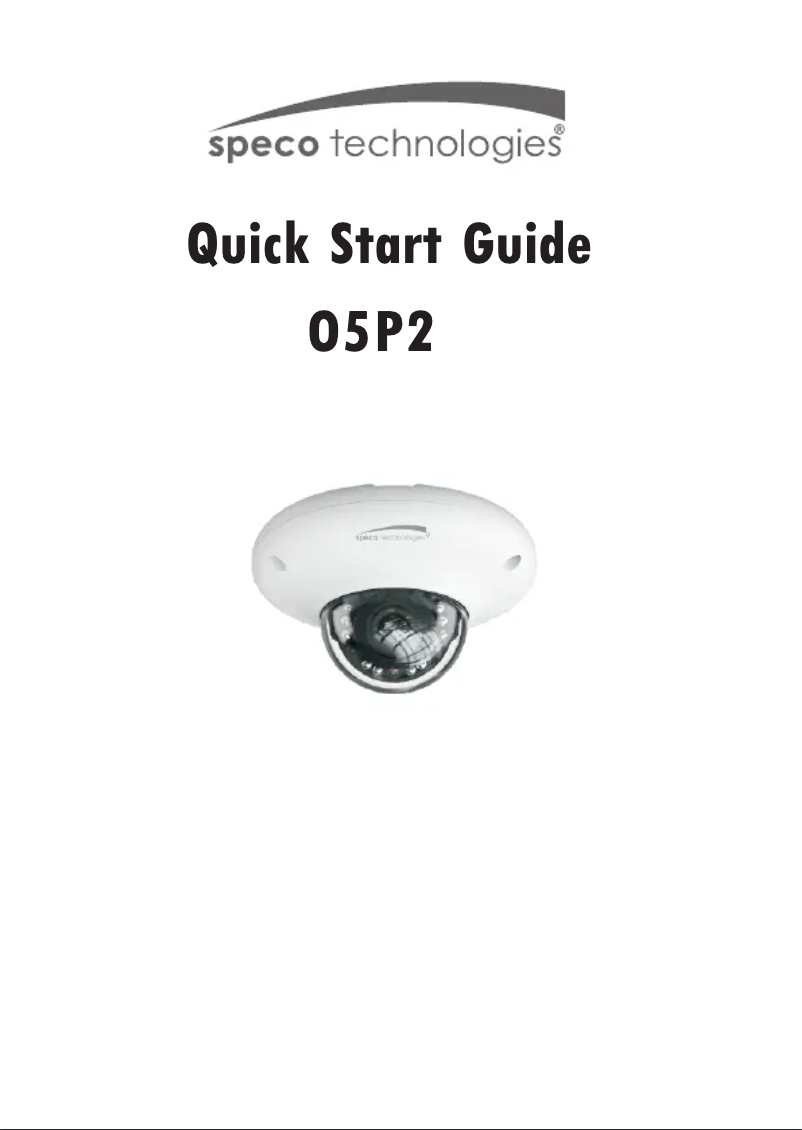 Page 1 de la notice Guide de démarrage rapide Speco Technologies O5P2