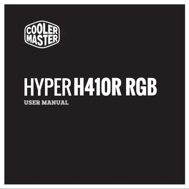 Page 1 de la notice Manuel utilisateur Cooler Master Hyper H410R