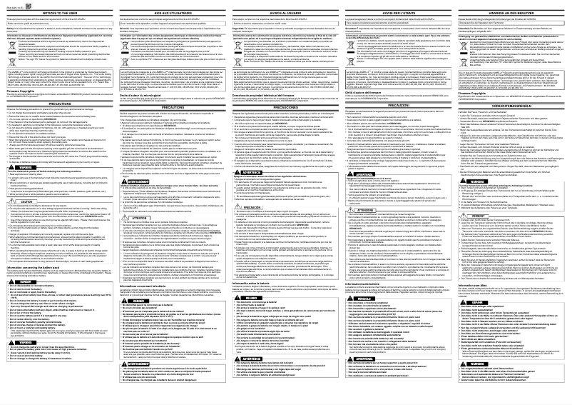 Page 1 de la notice Instructions de sécurité Kenwood TK-3701D