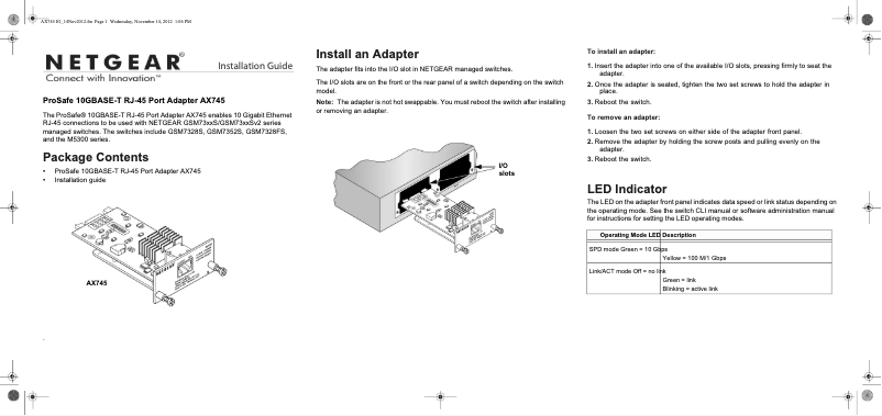 Page n°1 - Manuel utilisateur Netgear ProSafe AX745