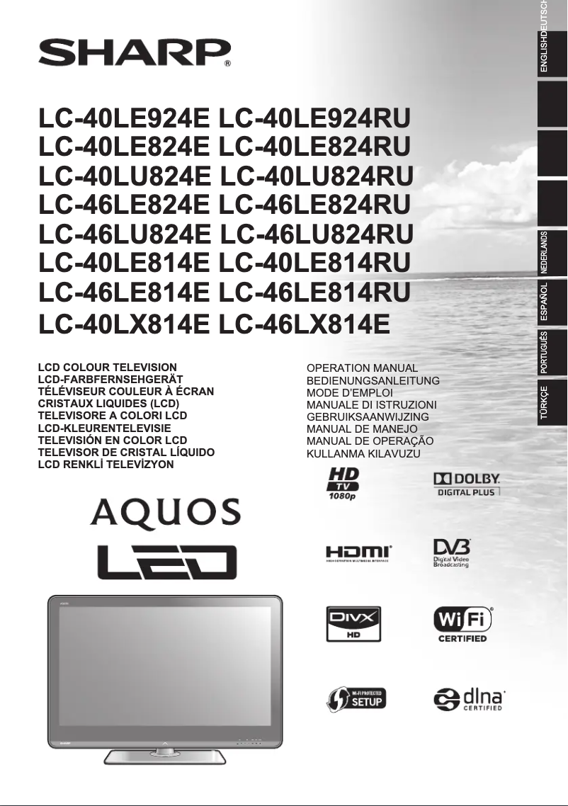 Page 1 de la notice Manuel utilisateur Sharp LC-46LE824EV