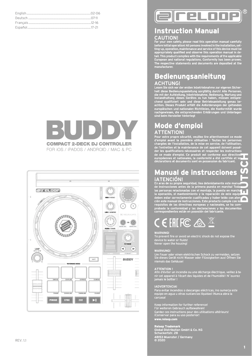 Image de la première page du manuel de l'appareil Buddy