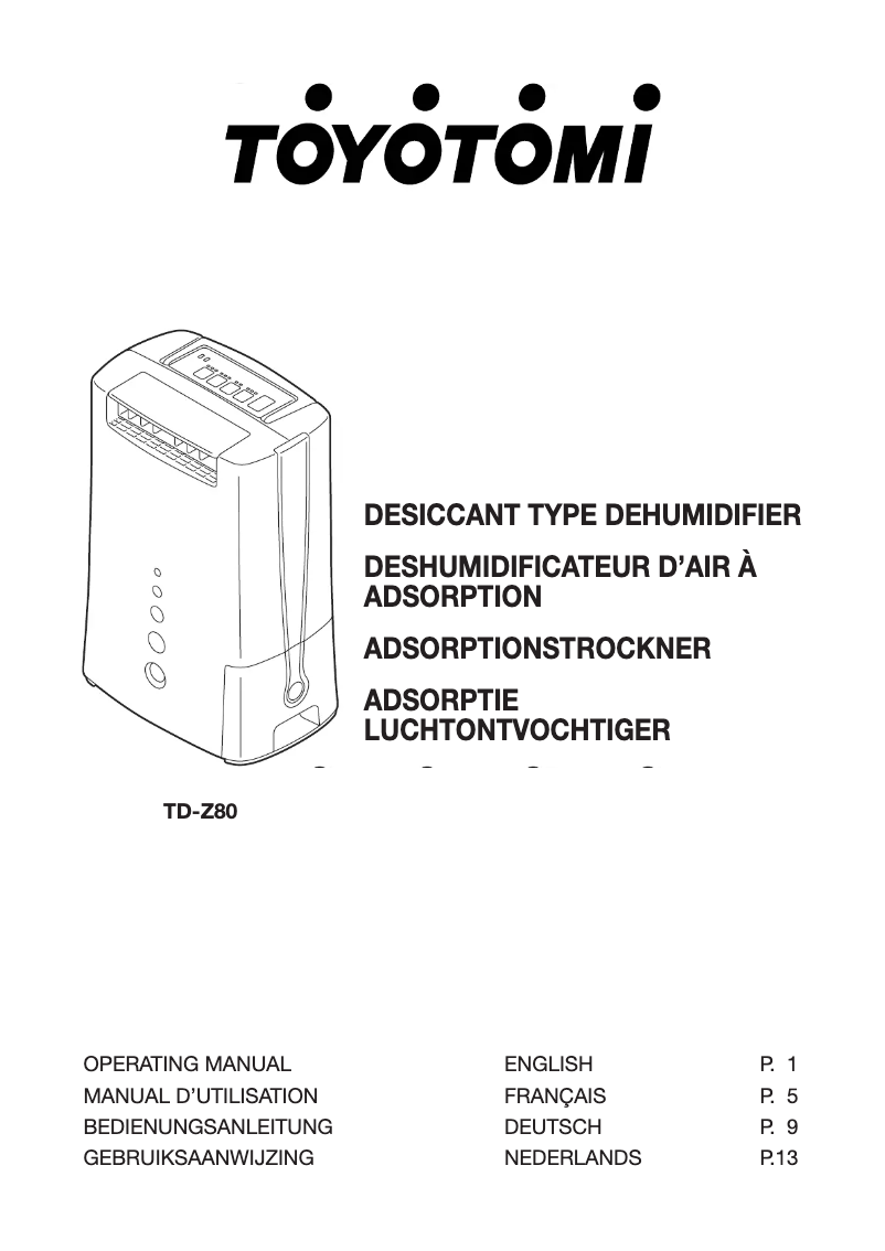 Página 1 del manual Manual de usuario Toyotomi TD-Z80