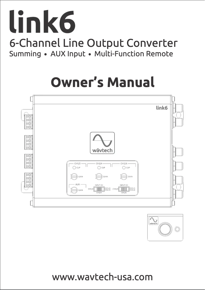 Page n°1 - Manuel utilisateur Wāvtech link6