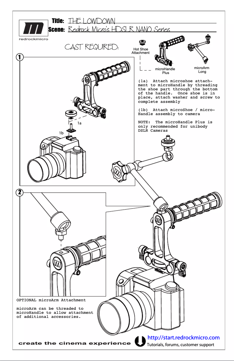 Page 1 de la notice Manuel utilisateur Redrock Micro Nano Low Down