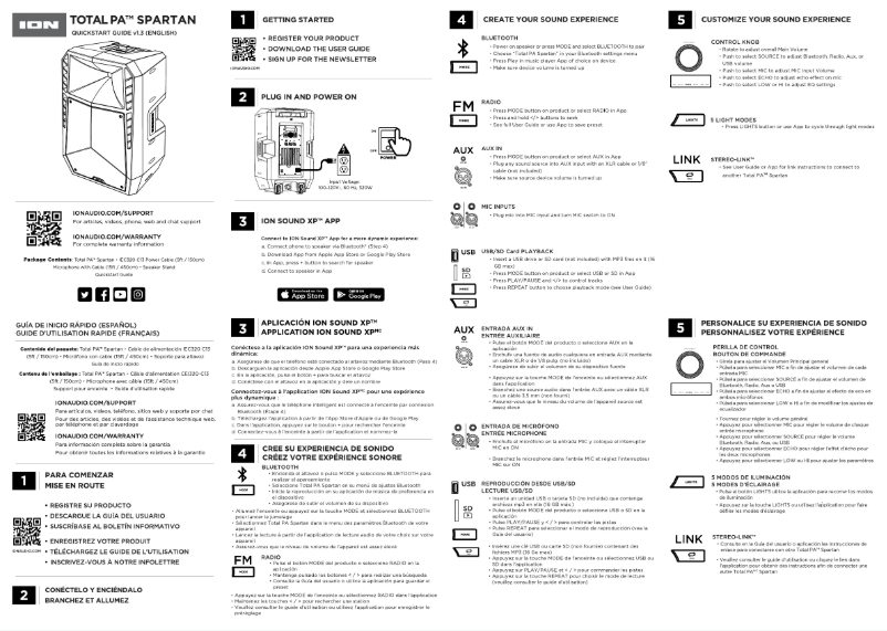 Page n°1 - Guide de démarrage rapide ION Total PA Spartan