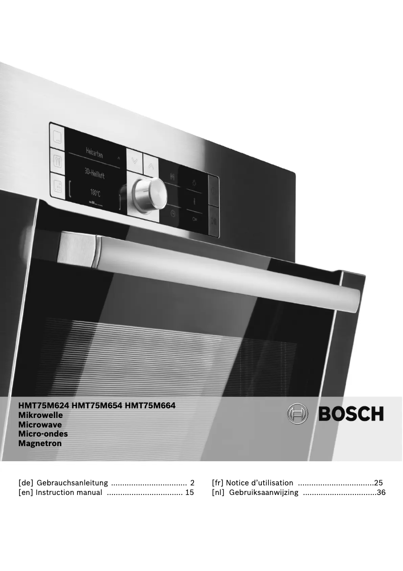 Image de la première page du manuel de l'appareil HMT75M654B