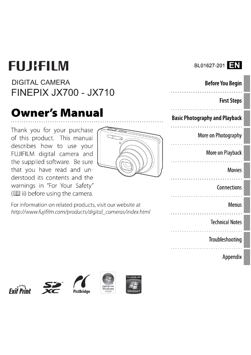 Page n°1 - Manuel utilisateur Fujifilm FinePix JX700