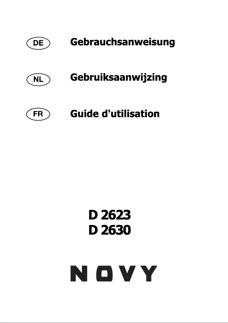 Page n°1 - Manuel utilisateur Novy 2623