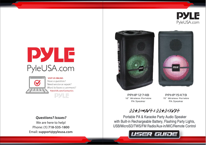 Page 1 de la notice Manuel utilisateur Pyle PPHP1547B.5
