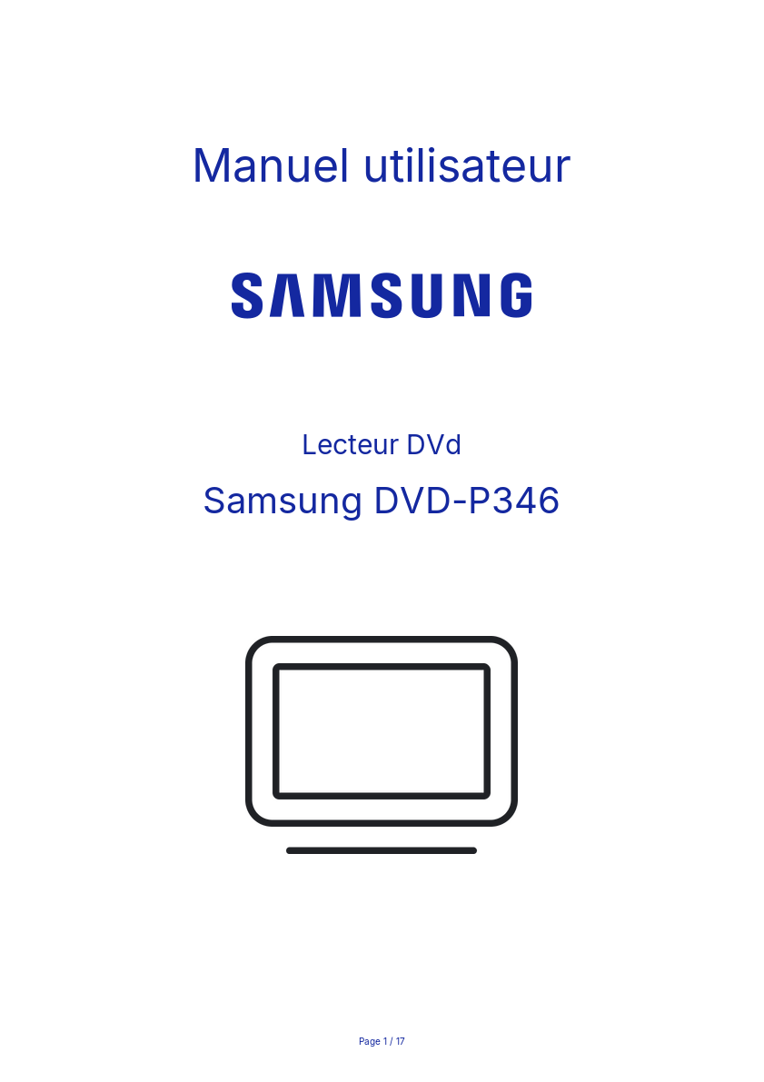 Image de la première page du manuel de l'appareil DVD-P346