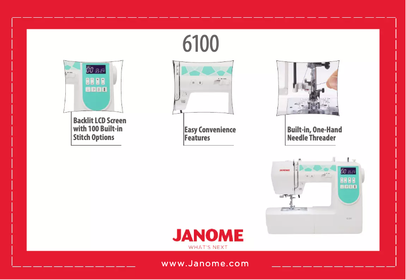 Page 1 de la notice Fiche technique Janome 6100