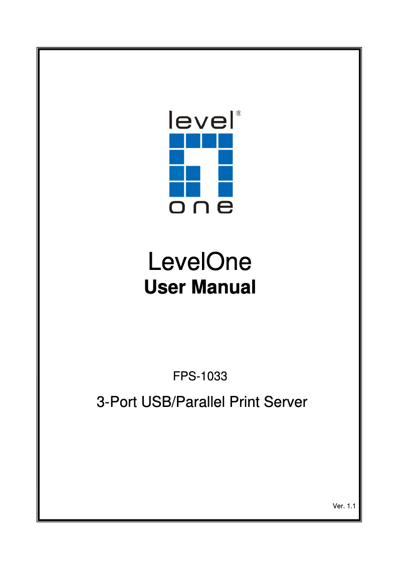 Page n°1 - Manuel utilisateur LevelOne FPS-1033
