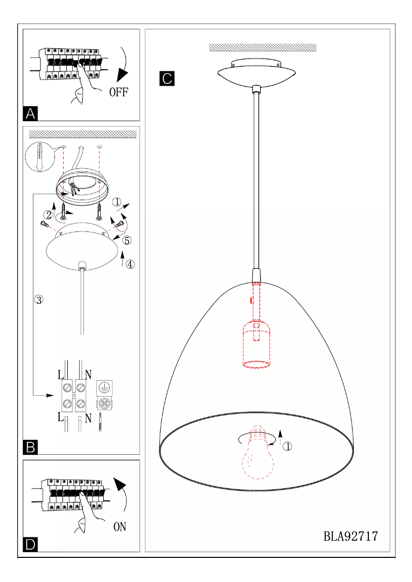 Page 1 de la notice Manuel utilisateur Eglo Coretto