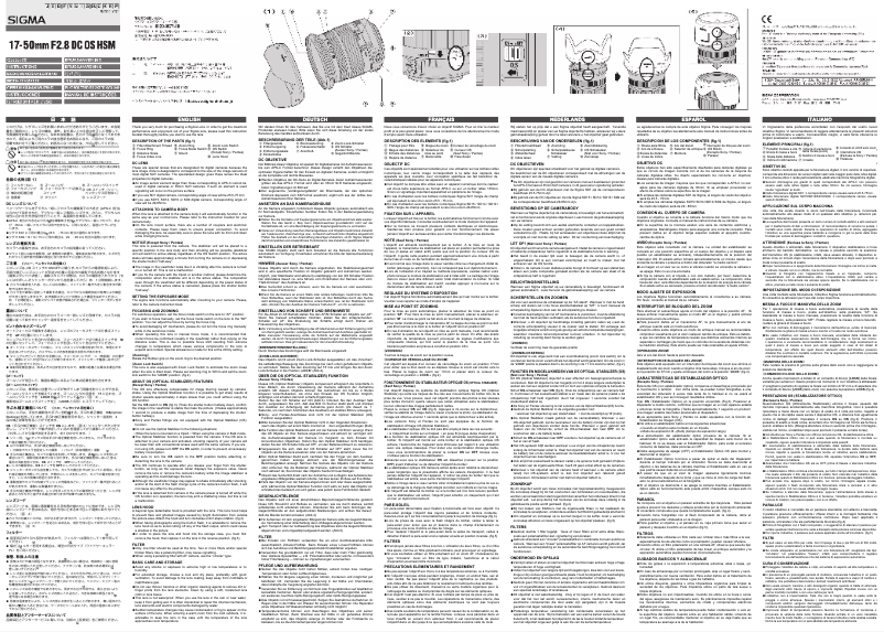 Imagen de la primera página del manual del dispositivo 17-50mm f/2.8 EX DC OS HSM Canon