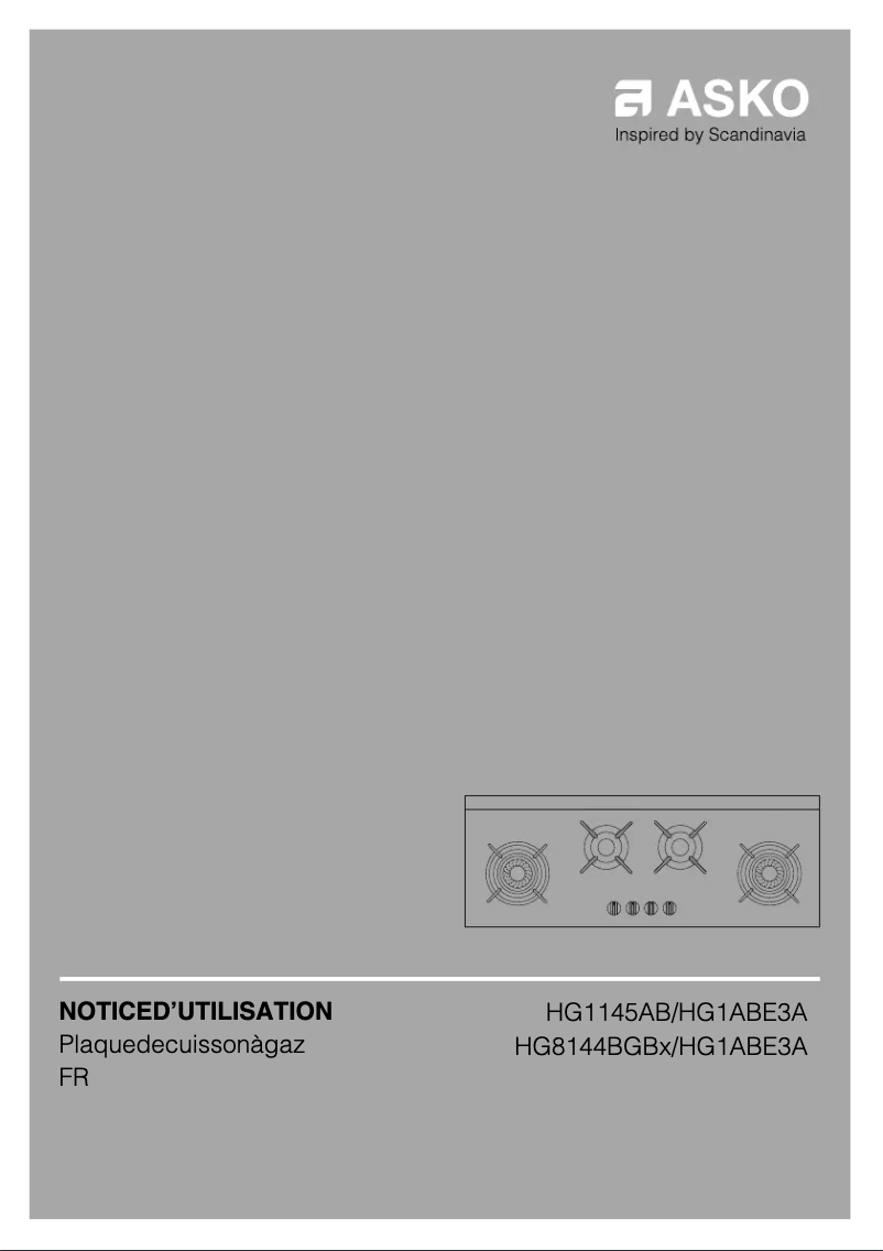 Page 1 de la notice Manuel utilisateur Asko HG1145AB