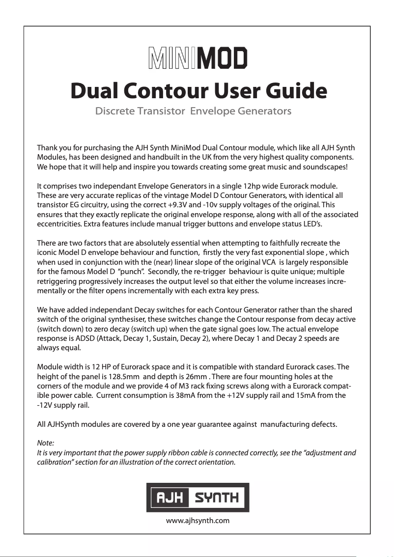 Image de la première page du manuel de l'appareil Dual Contour