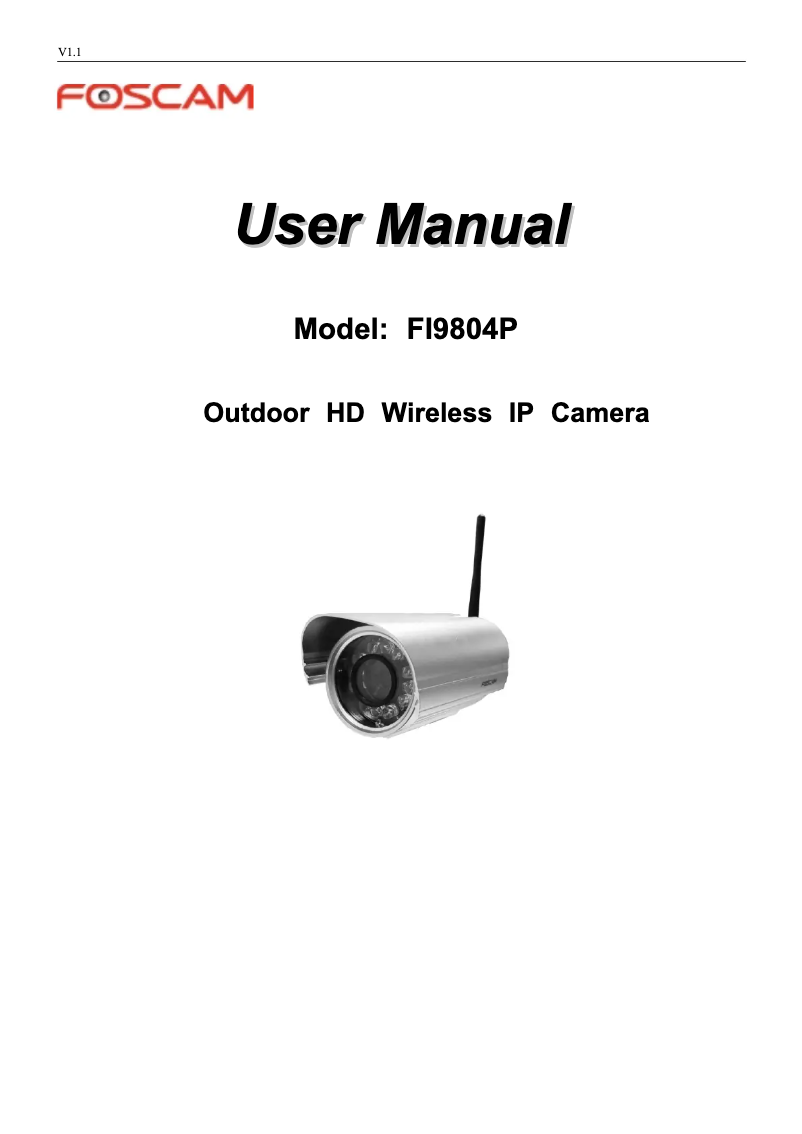 Page 1 de la notice Manuel utilisateur Foscam FI9804PS