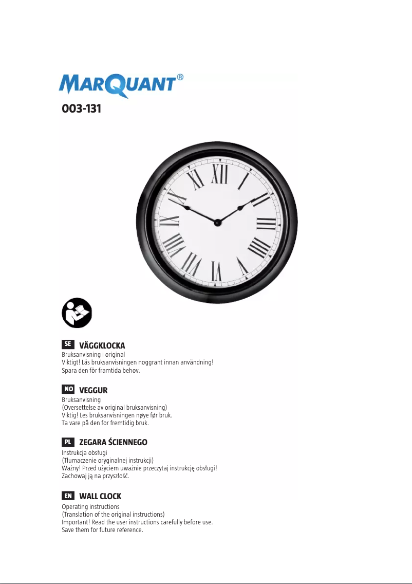 Page 1 de la notice Manuel utilisateur Marquant 003-131