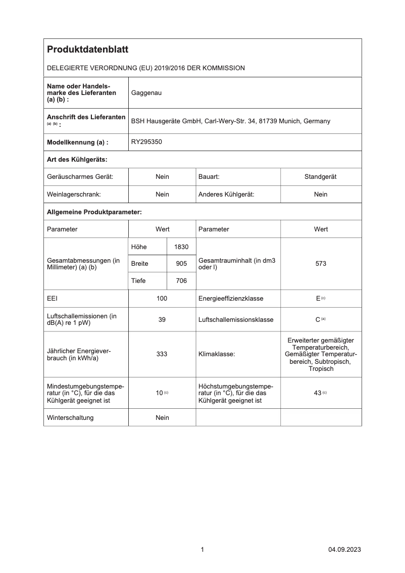 Image de la première page du manuel de l'appareil RY295350