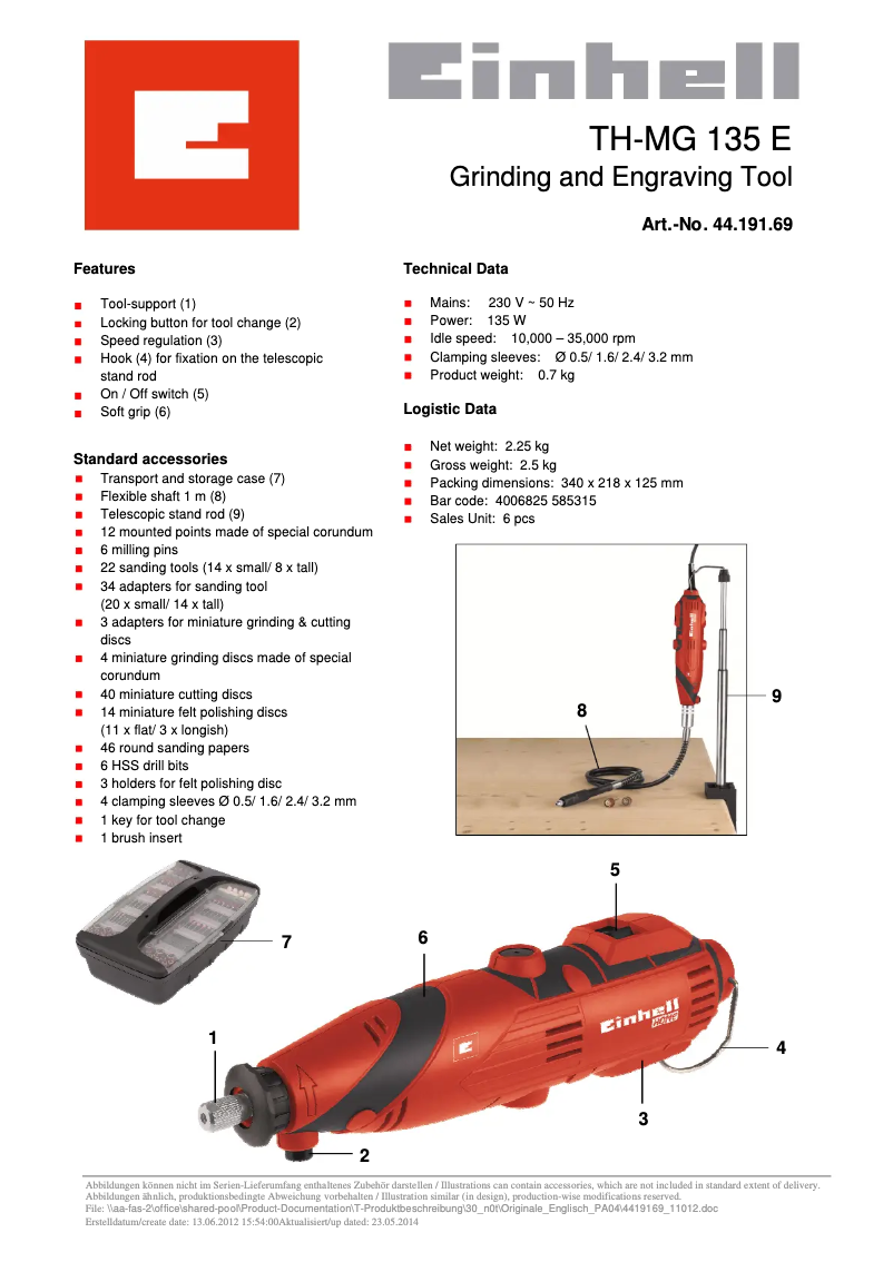 Image de la première page du manuel de l'appareil TH-MG 135 E