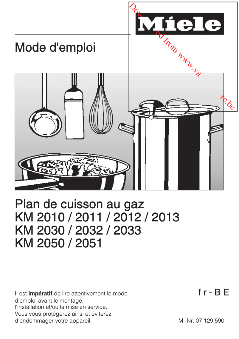 Page n°1 - Manuel utilisateur Miele KM 2010