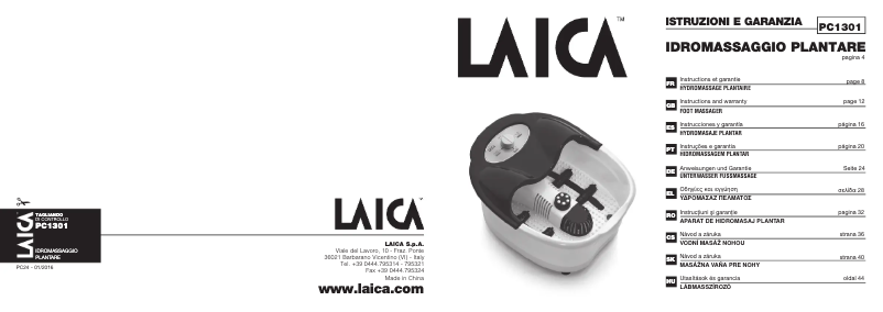 Page 1 de la notice Manuel utilisateur Laica PC1301
