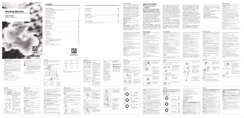 Page 1 de la notice Manuel utilisateur Samsung WW61R20EKMW