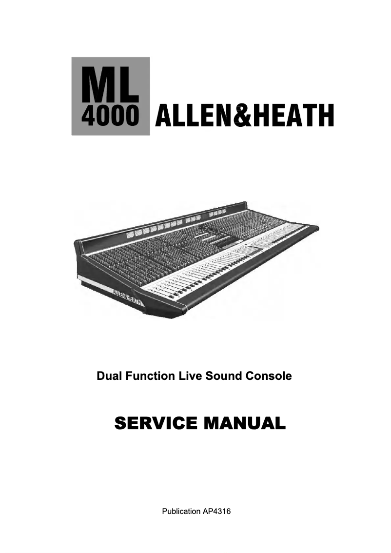 Página 1 del manual Manual de usuario Allen & Heath ML4000