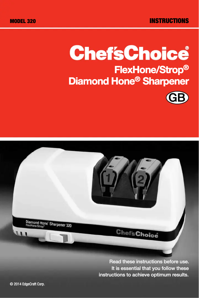 Page 1 de la notice Manuel utilisateur Chef's Choice Diamond Hone Sharpener 320