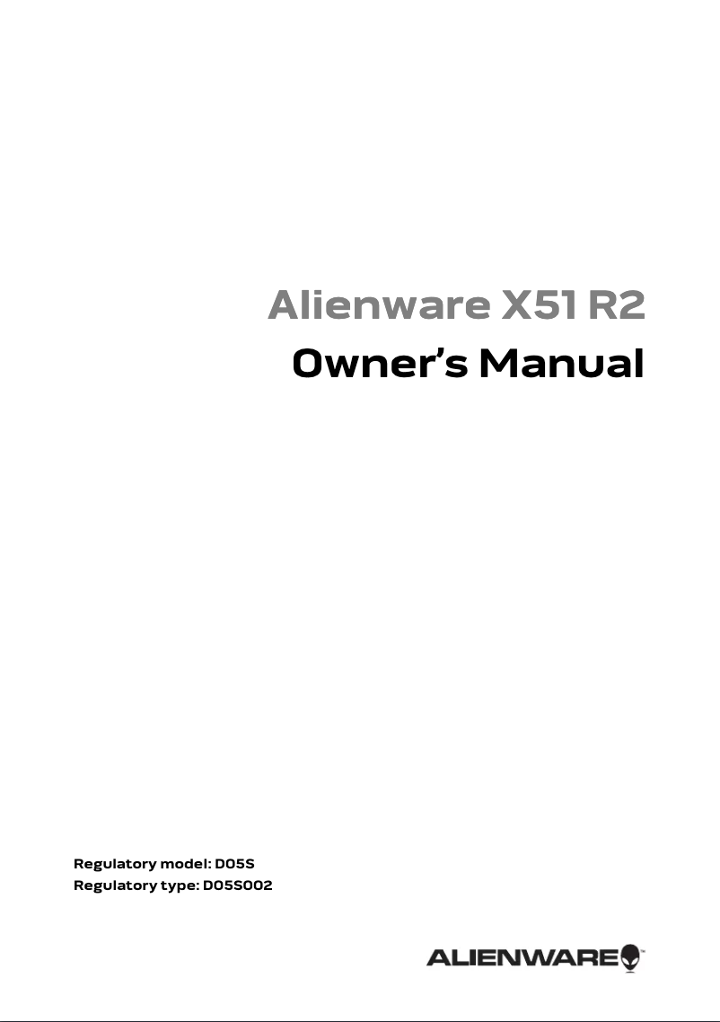 Page 1 de la notice Manuel utilisateur Alienware Andromeda R2