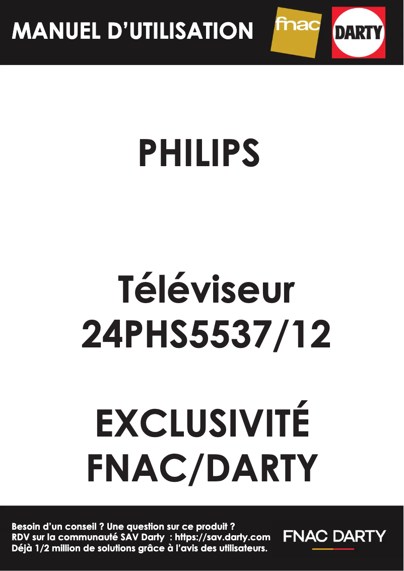 Page 1 de la notice Manuel utilisateur Philips 24PHS5537