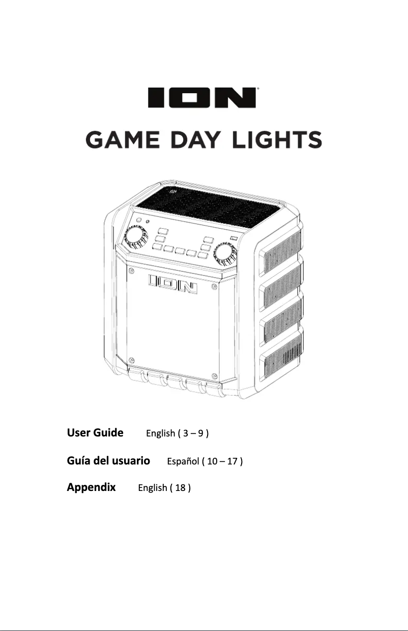 Page n°1 - Manuel utilisateur ION Game Day Lights