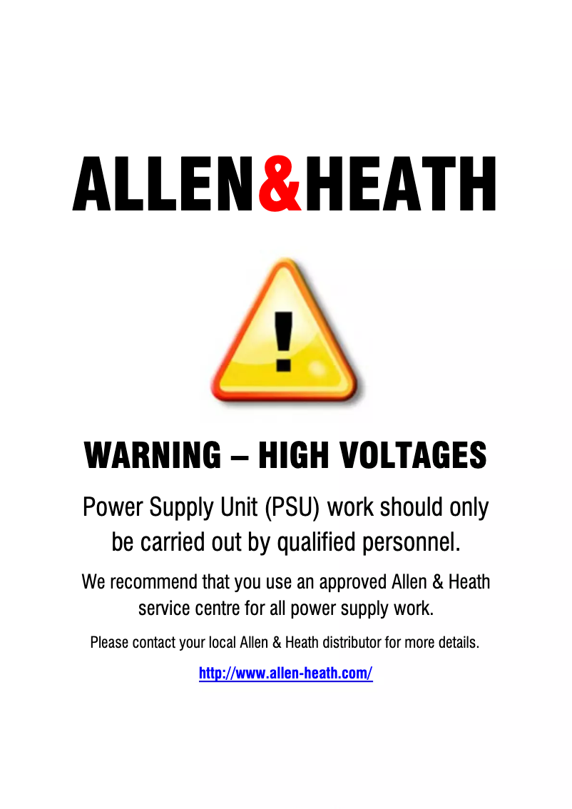 Page n°1 - Manuel utilisateur Allen & Heath SR20