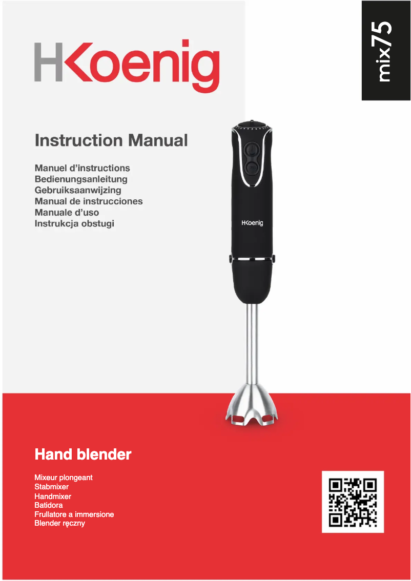 Page 1 de la notice Manuel utilisateur H.Koenig MIX75