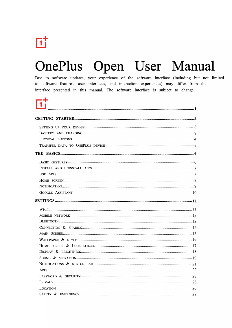 Página 1 del manual Manual de usuario OnePlus Open