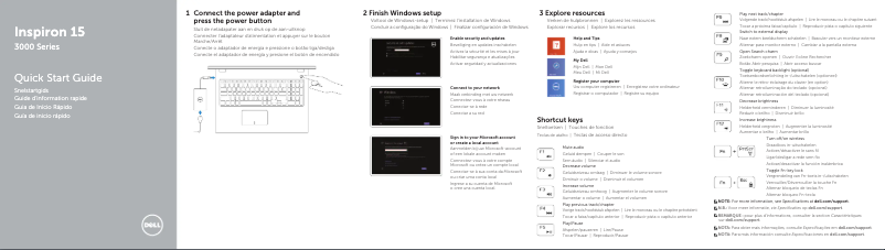 Page 1 de la notice Guide d'installation Dell Inspiron 3541