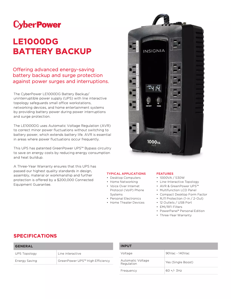 Image de la première page du manuel de l'appareil LE1000DG