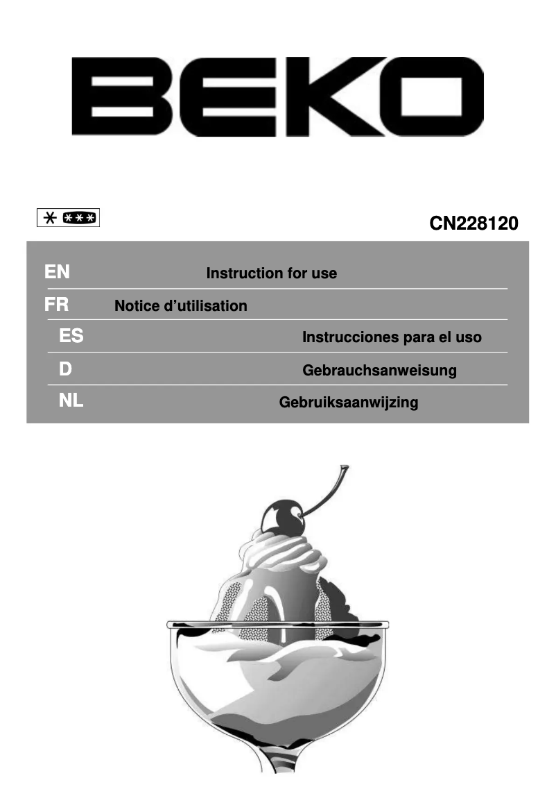 Page n°1 - Manuel utilisateur Beko CN 228120