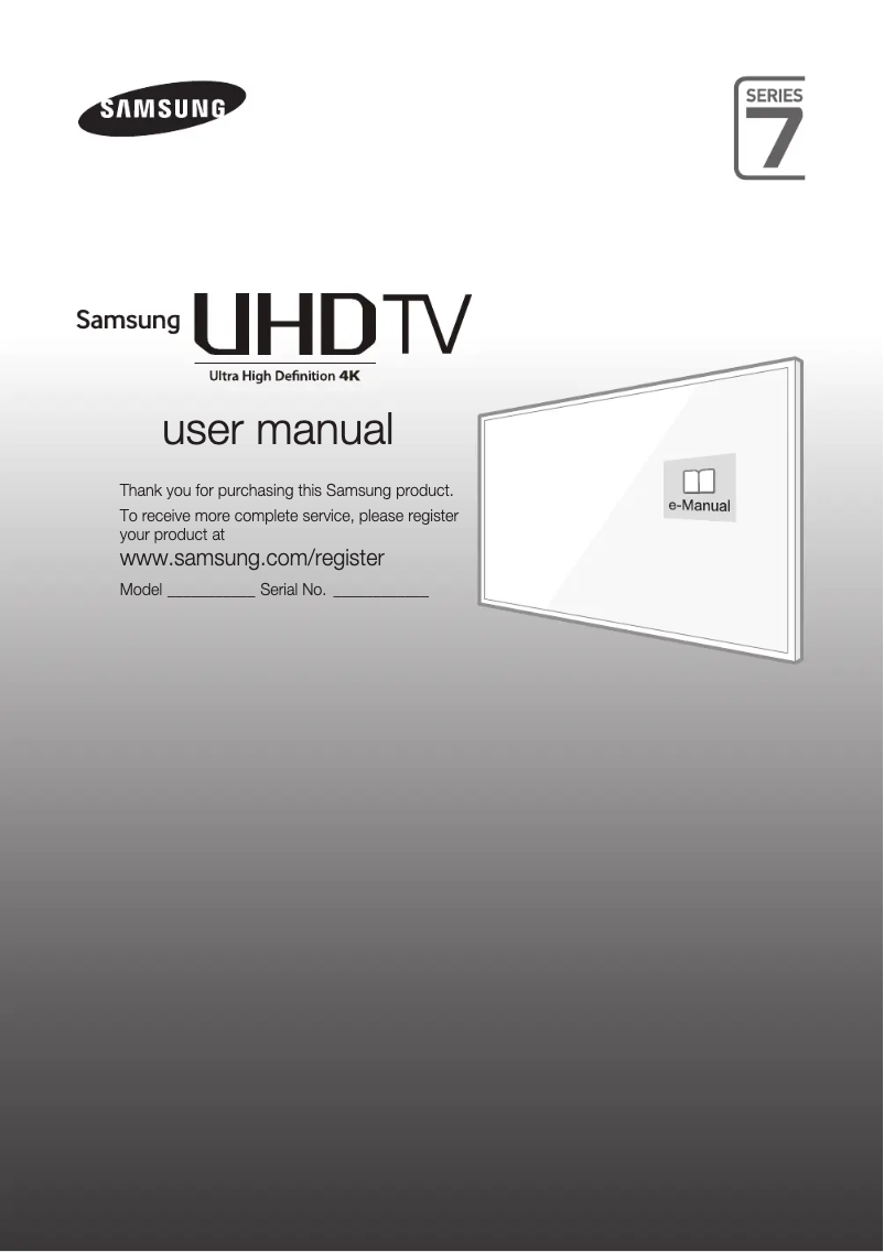 Page 1 de la notice Manuel utilisateur Samsung UE48JU7000T