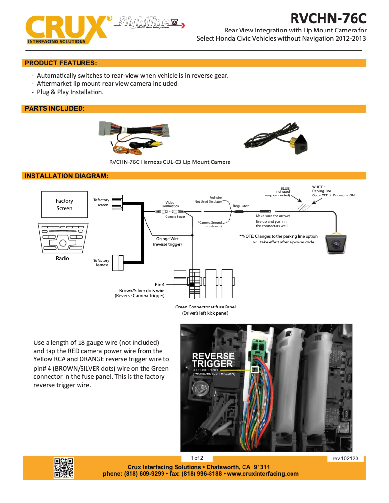 Image de la première page du manuel de l'appareil RVCHN-76C