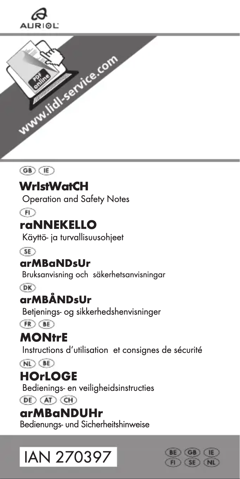 Página 1 del manual Manual de usuario Auriol IAN 270397