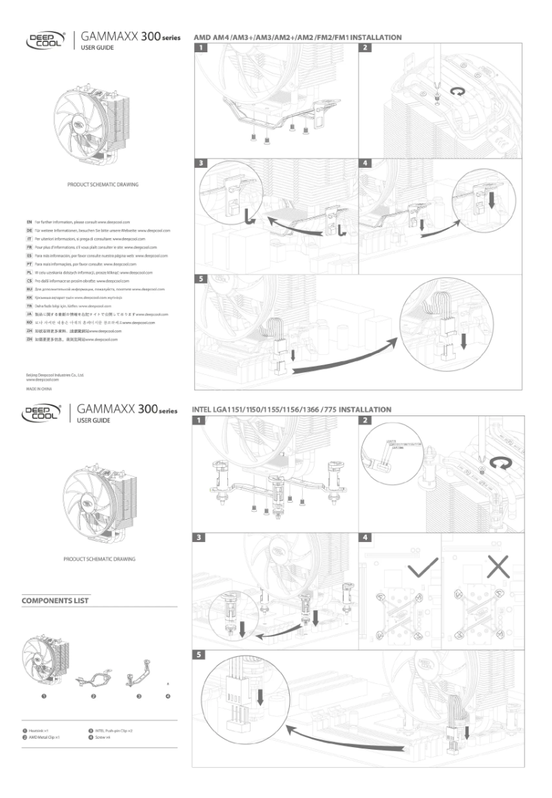 Page 1 de la notice Manuel utilisateur DeepCool GAMMAXX 300