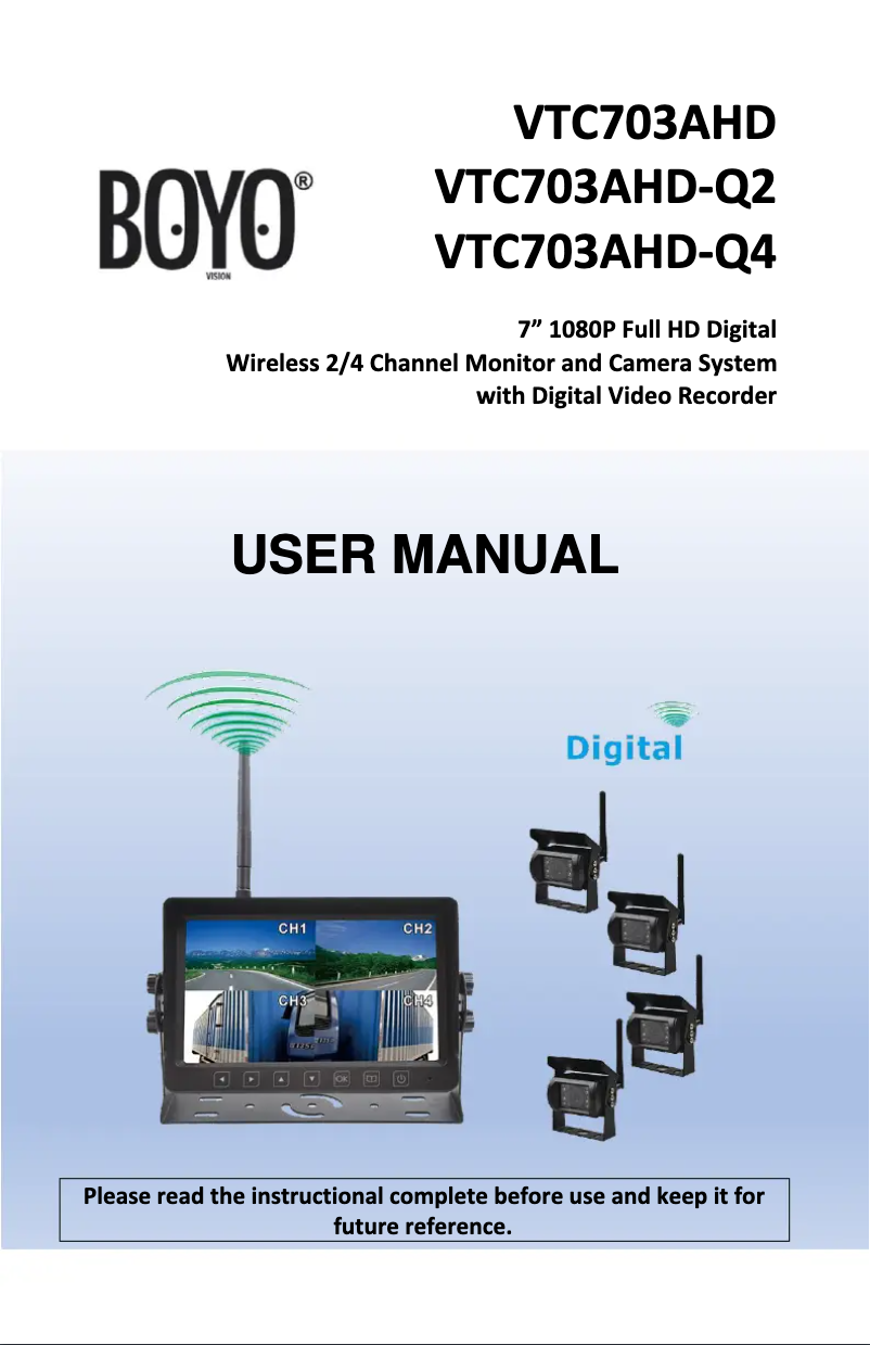 Página 1 del manual Manual de usuario Boyo VTC703AHD-Q2