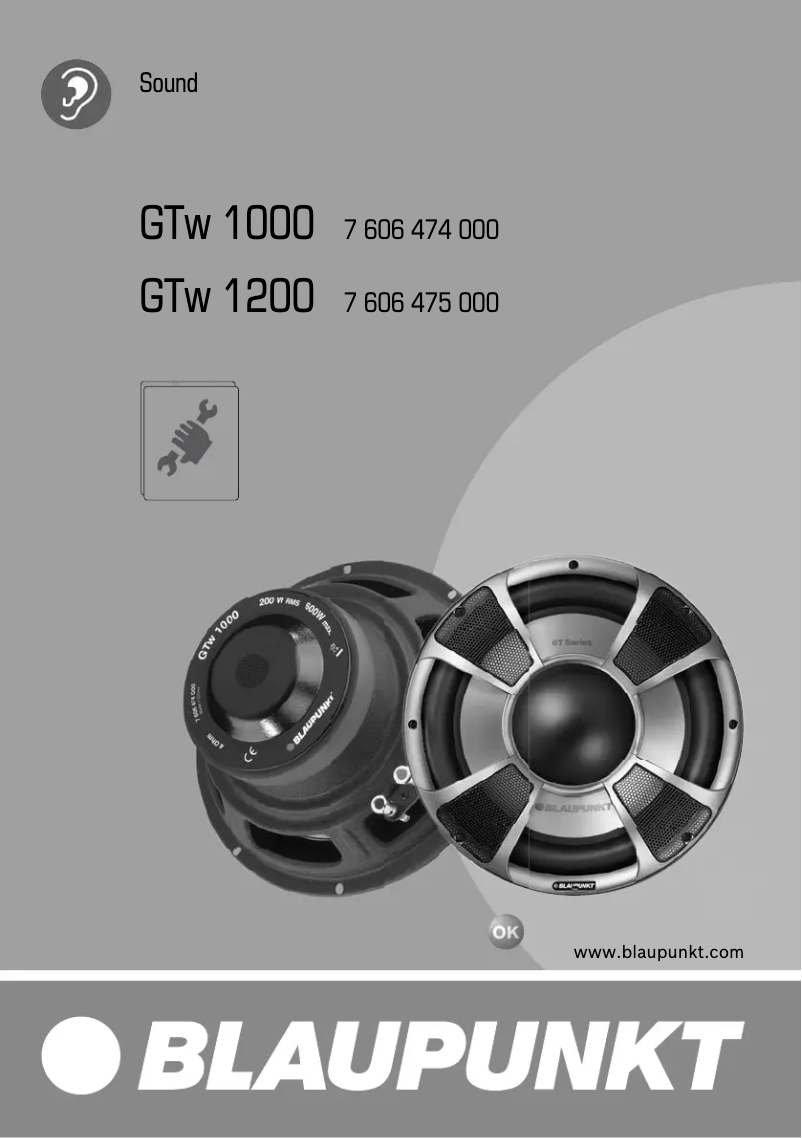 Página 1 del manual Manual de usuario Blaupunkt GTw 1000