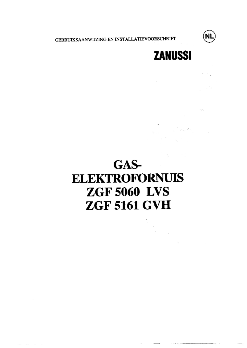 Page n°1 - Manuel utilisateur Zanussi ZGF 5060 LVS