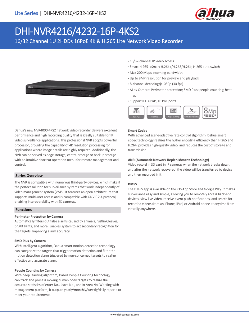 Image de la première page du manuel de l'appareil NVR4216-16P-4KS2