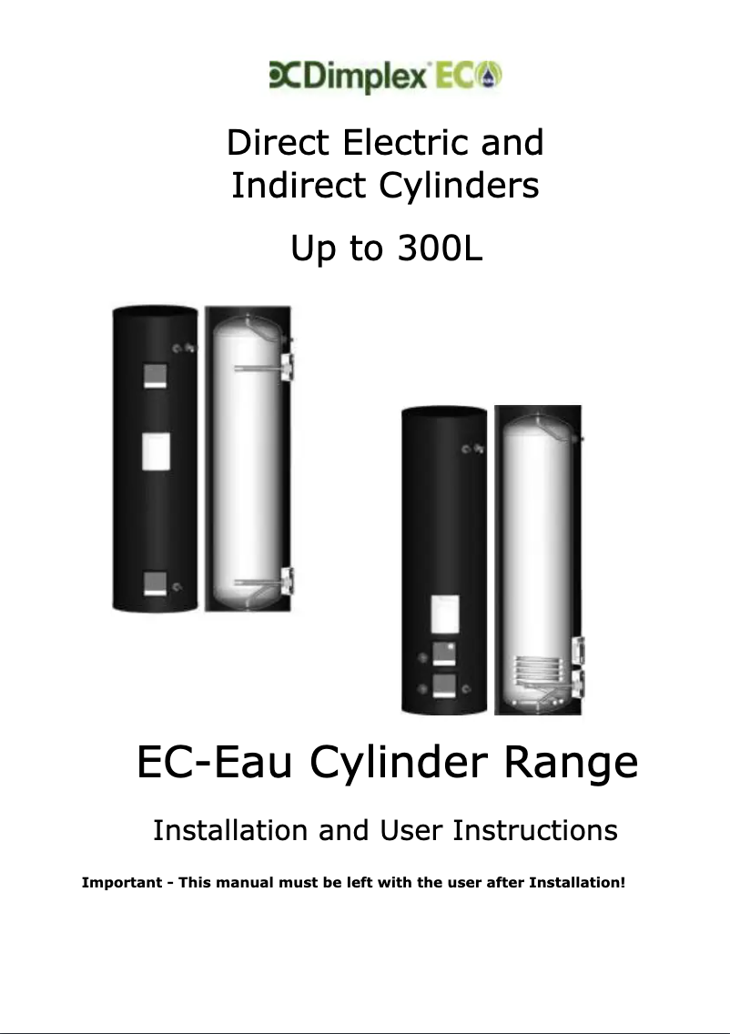 Page n°1 - Manuel utilisateur Dimplex ECSd100-580
