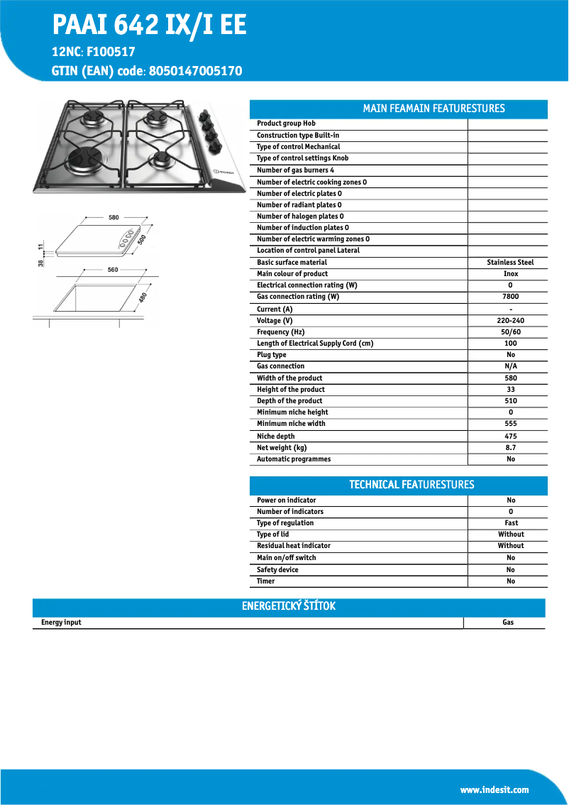 Page n°1 - Manuel utilisateur Indesit PAAI 642 IX/I EE